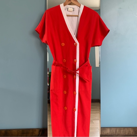 Vintage 80’s red dress - Picture 3 of 10